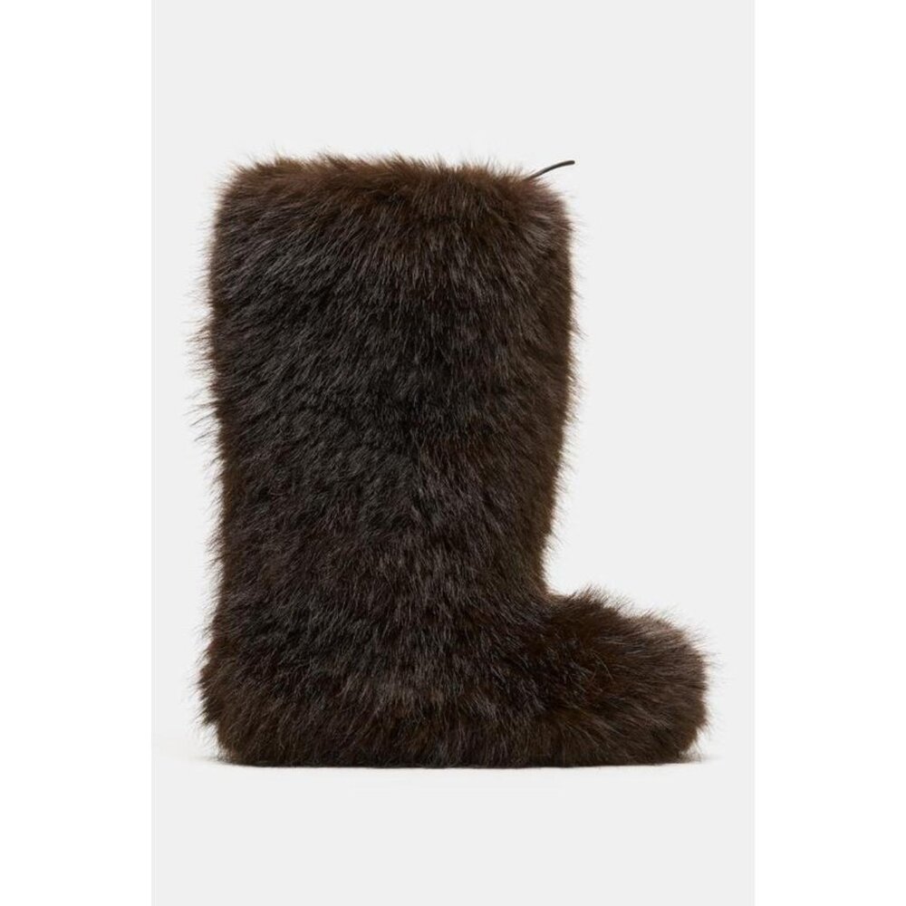 ZARA FAUX FUR BOOTS SKI COLLECTION - Picture 4 of 9